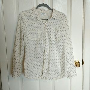 Old Navy Anchor Nautical Print Button Down Navy